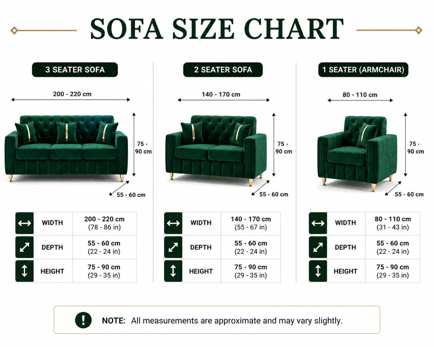 Luxury Emerald Green Velvet Sofa