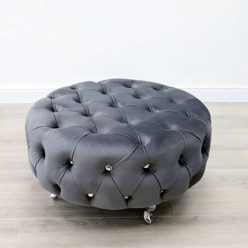 Upholstered Round Footstool/Coffee Table