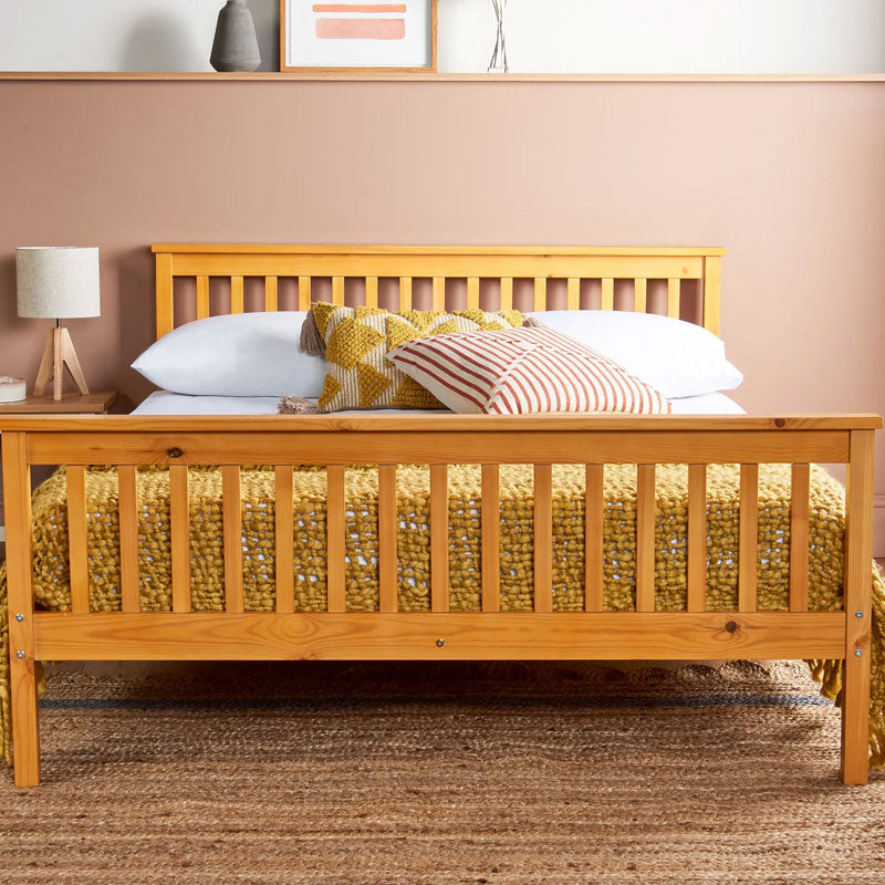Wooden Double Bed Frame Pine