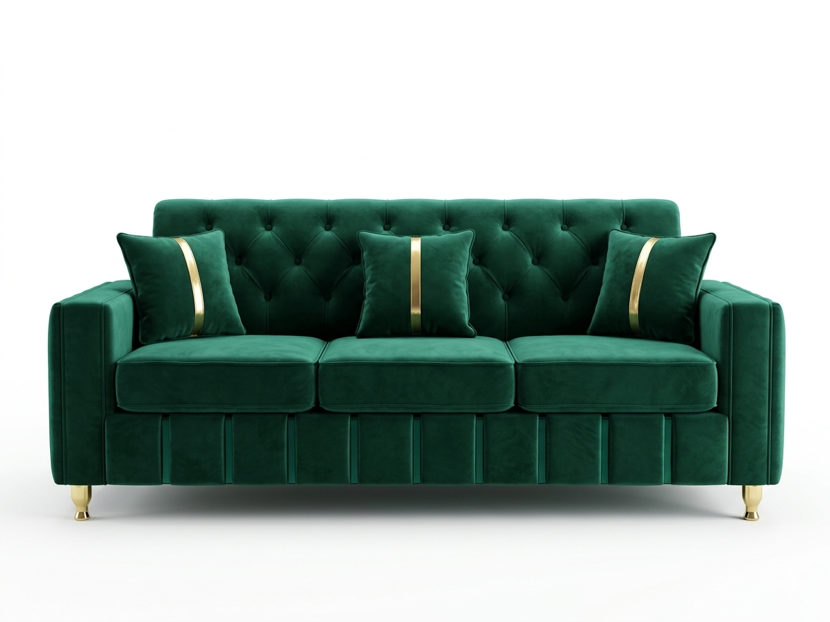 Luxury Emerald Green Velvet Sofa