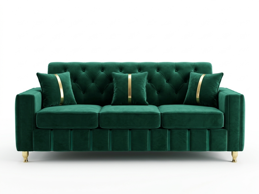 Luxury Emerald Green Velvet Sofa