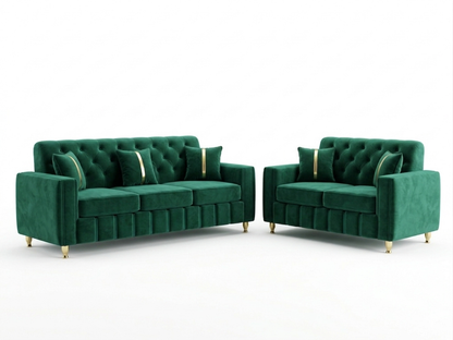 Luxury Emerald Green Velvet Sofa