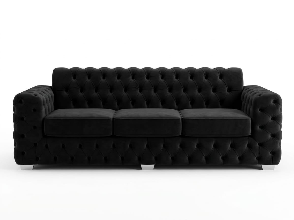 Black Velvet Chesterfield Sofa