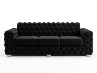 Black Velvet Chesterfield Sofa