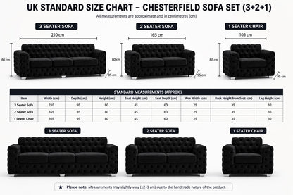 Black Velvet Chesterfield Sofa