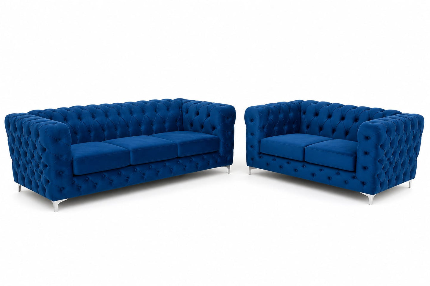 Blue Velvet Chesterfield Sofa