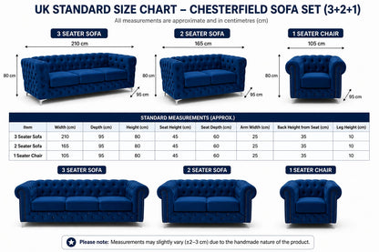 Blue Velvet Chesterfield Sofa