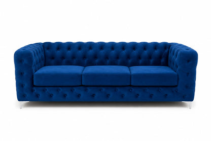 Blue Velvet Chesterfield Sofa