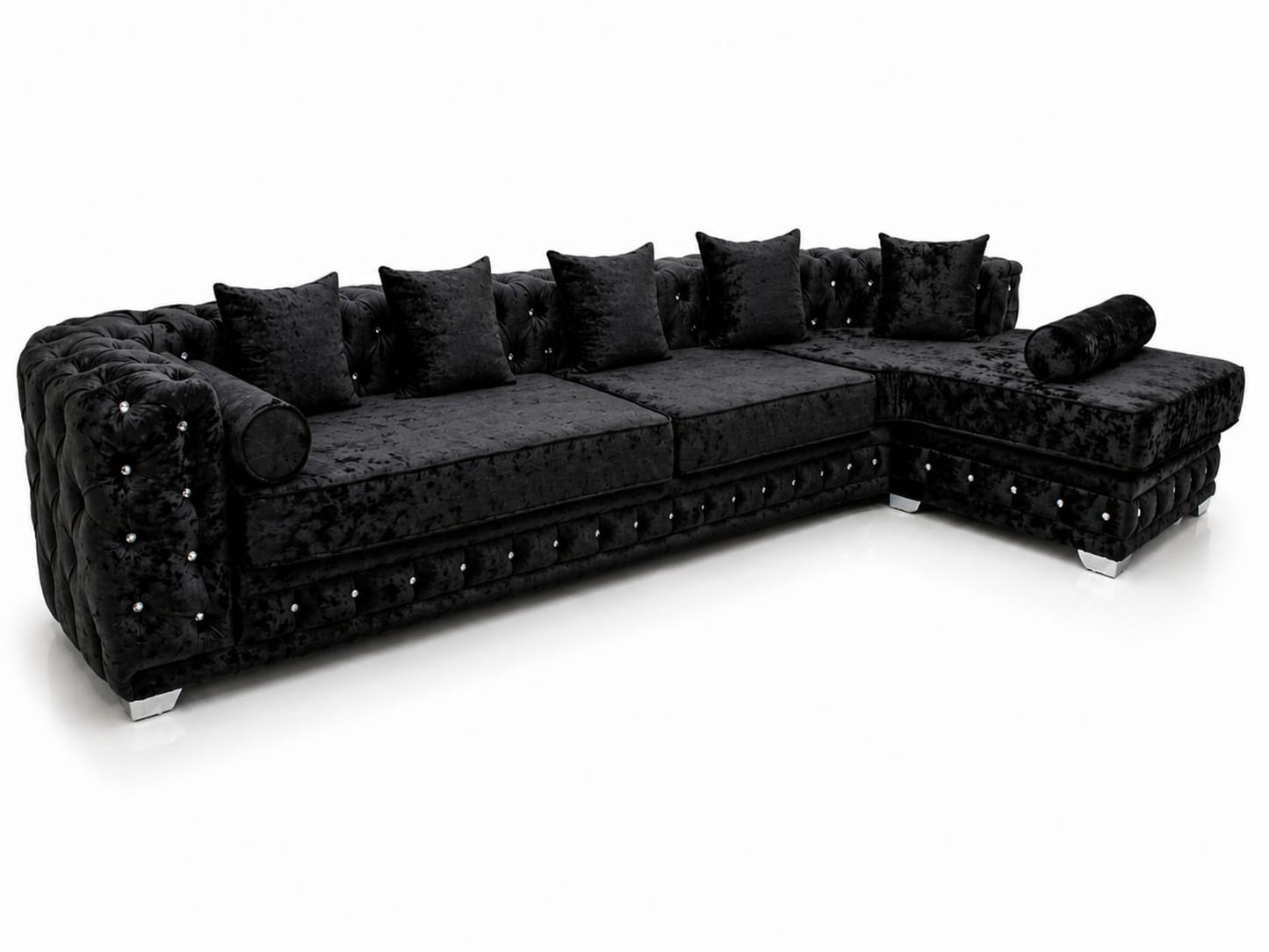 Black L-Shaped Corner Sofa