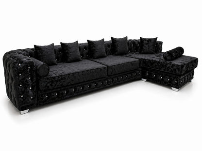 Black L-Shaped Corner Sofa