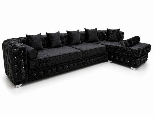 Black L-Shaped Corner Sofa