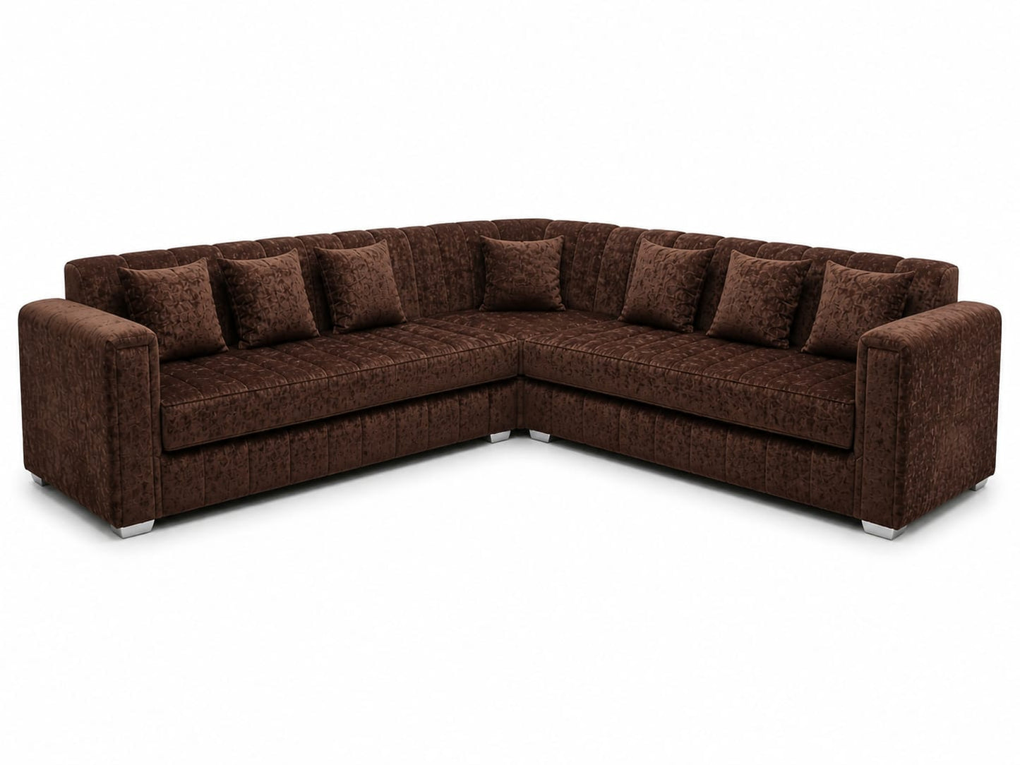 Brown Velvet Corner Sofa