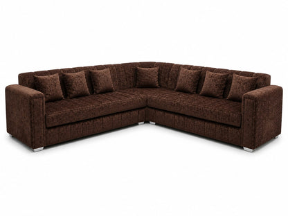 Brown Velvet Corner Sofa
