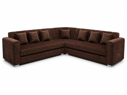 Brown Velvet Corner Sofa
