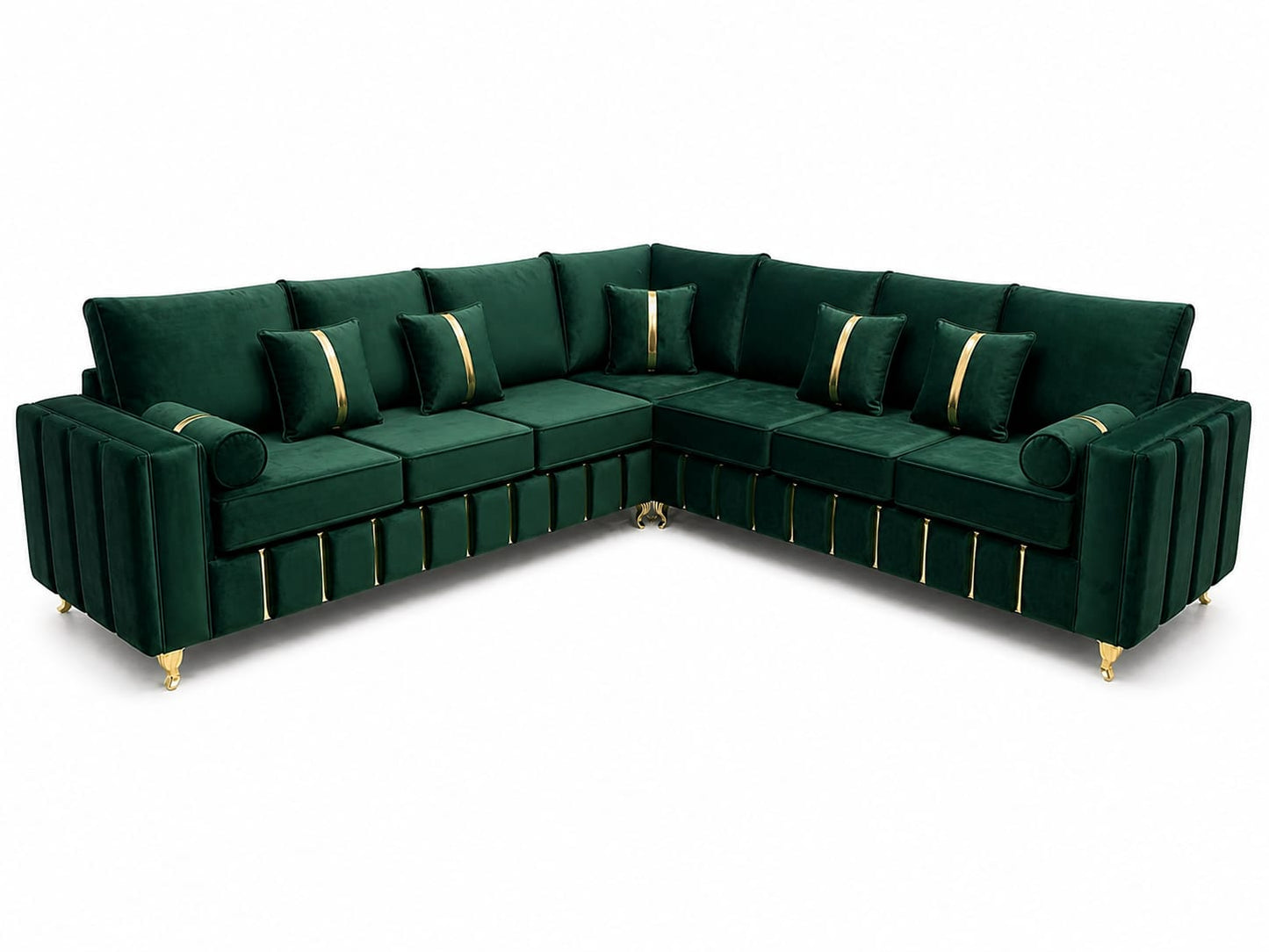 Luxury Emerald Green Corner Sofa