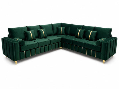 Luxury Emerald Green Corner Sofa
