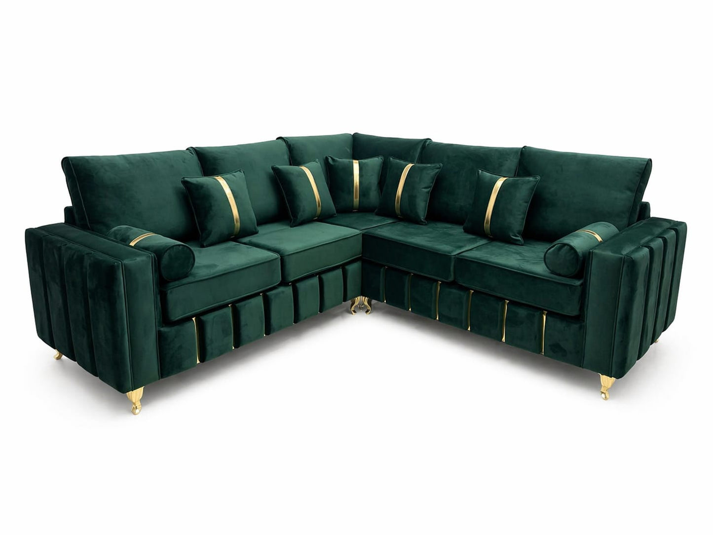 Luxury Emerald Green Corner Sofa