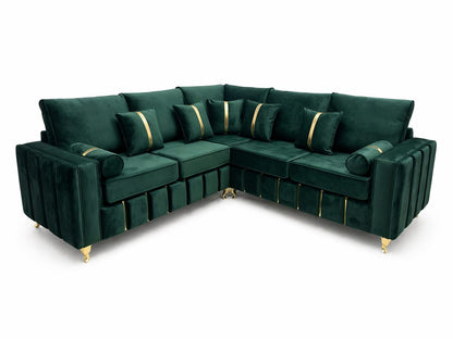 Luxury Emerald Green Corner Sofa