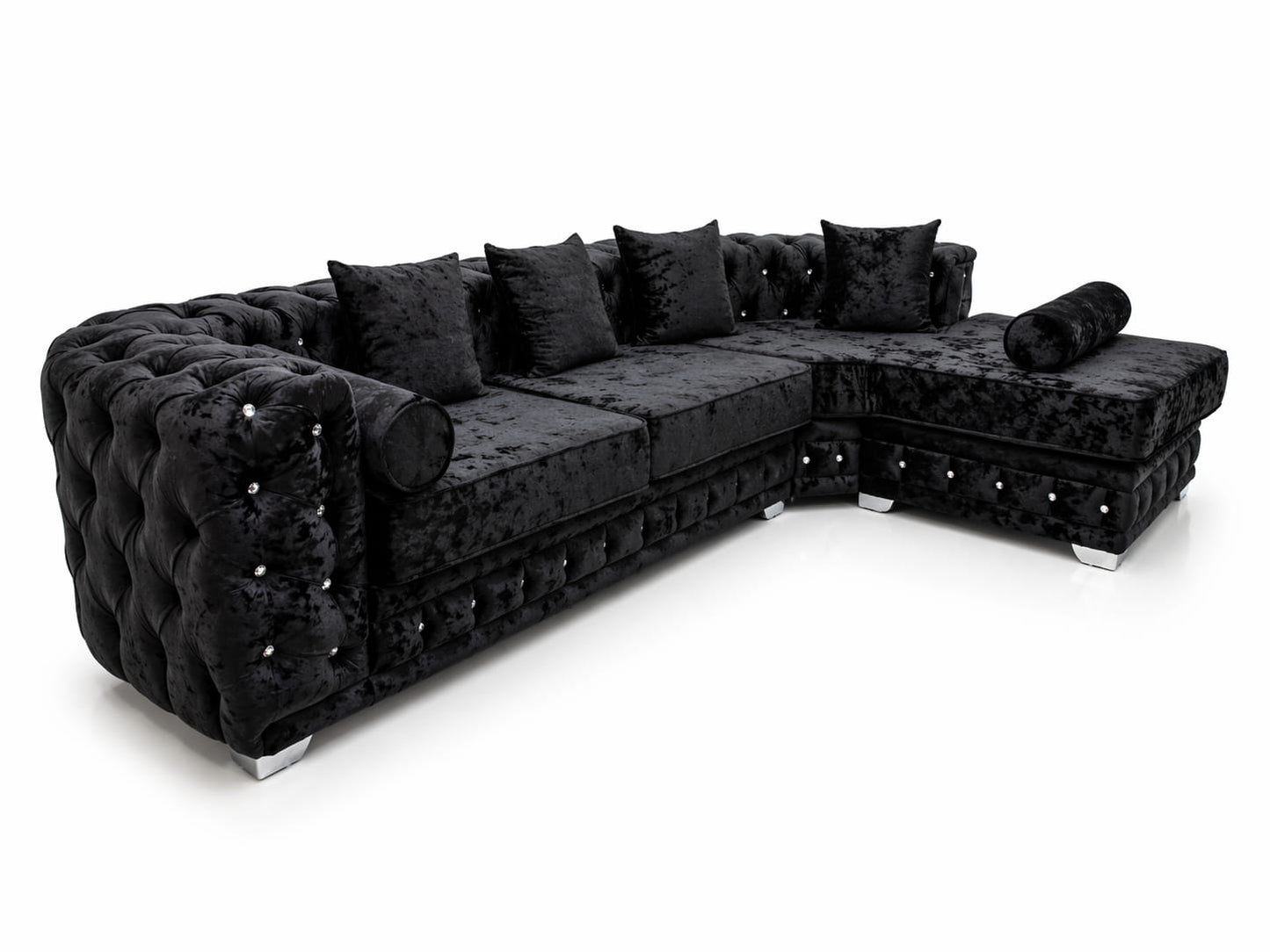 Black L-Shaped Corner Sofa