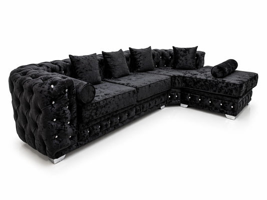 Black L-Shaped Corner Sofa