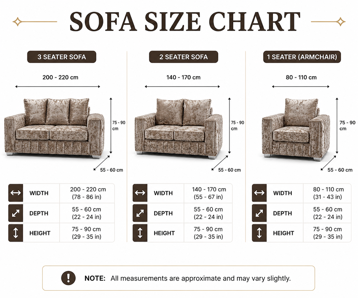 Luxury Crushed Velvet Sofa – Modern Beige/Taupe Upholstered Couch