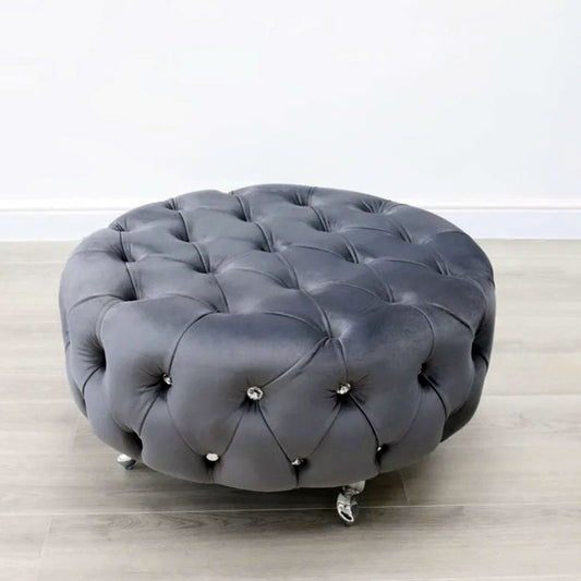 Upholstered Round Footstool/Coffee Table