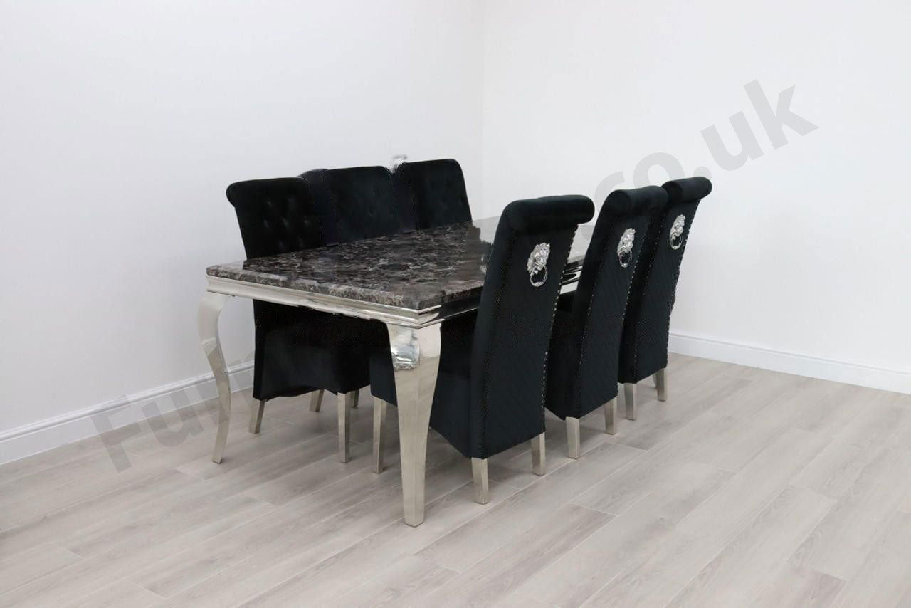 2m Rome & 6 Leon Chairs