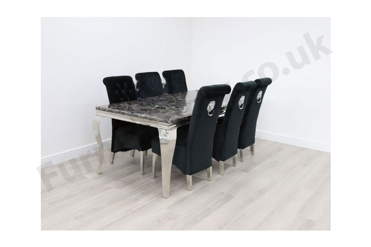 2m Rome & 6 Leon Chairs