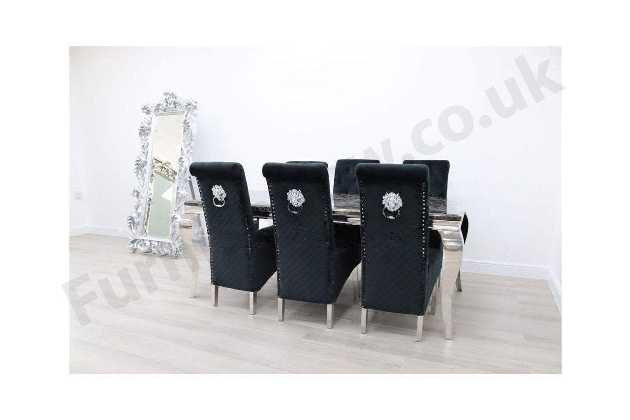 2m Rome & 6 Leon Chairs