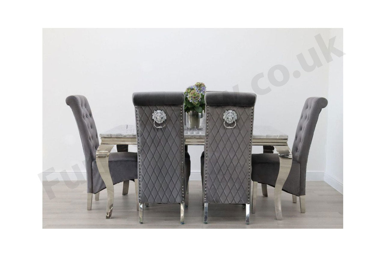 1.8m Rome & 6 Leon Chairs