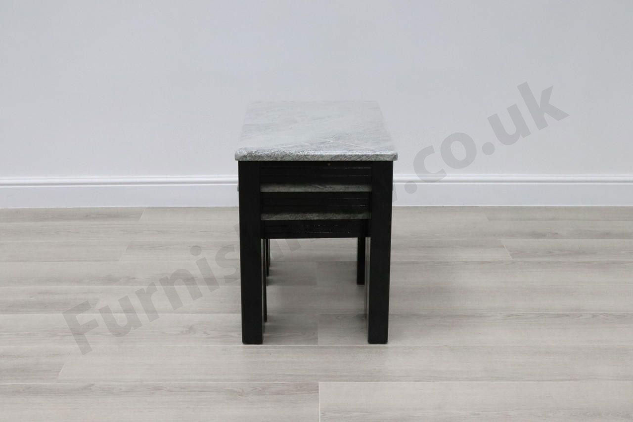 Lyon Light Grey Marble Effect Nest Of Tables