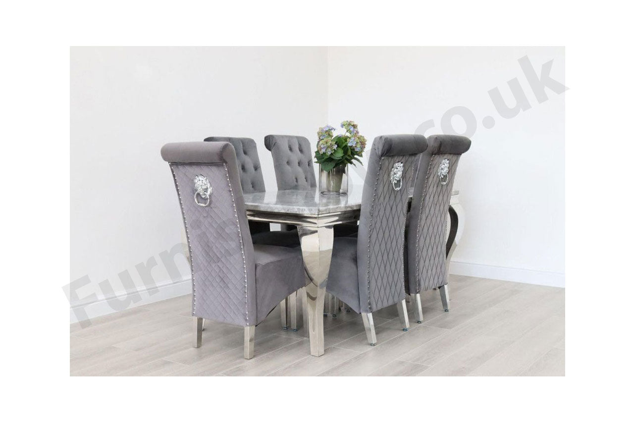 1.8m Rome & 6 Leon Chairs