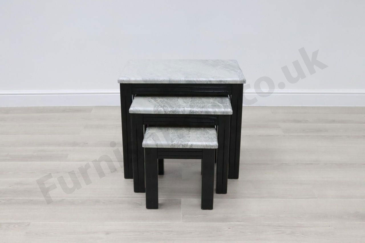 Lyon Light Grey Marble Effect Nest Of Tables