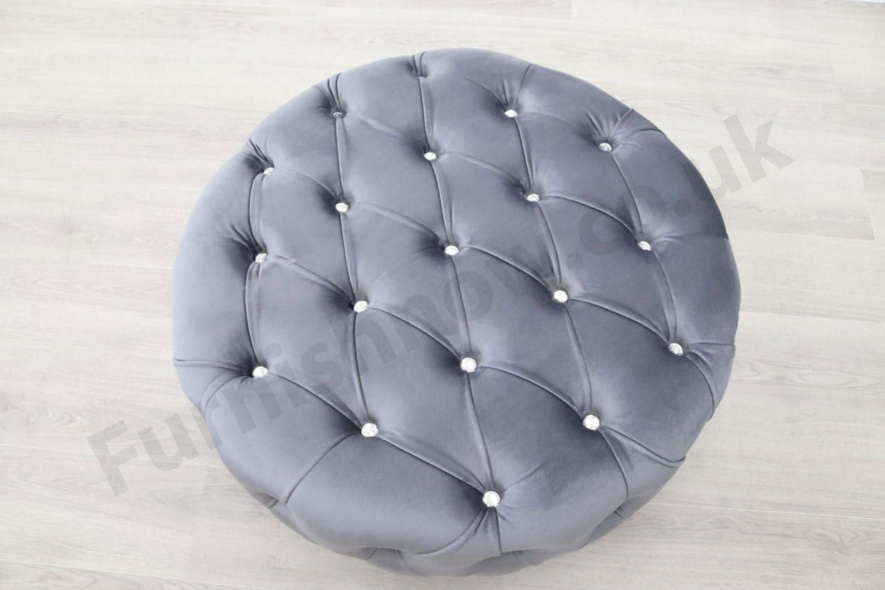 Upholstered Round Footstool/Coffee Table