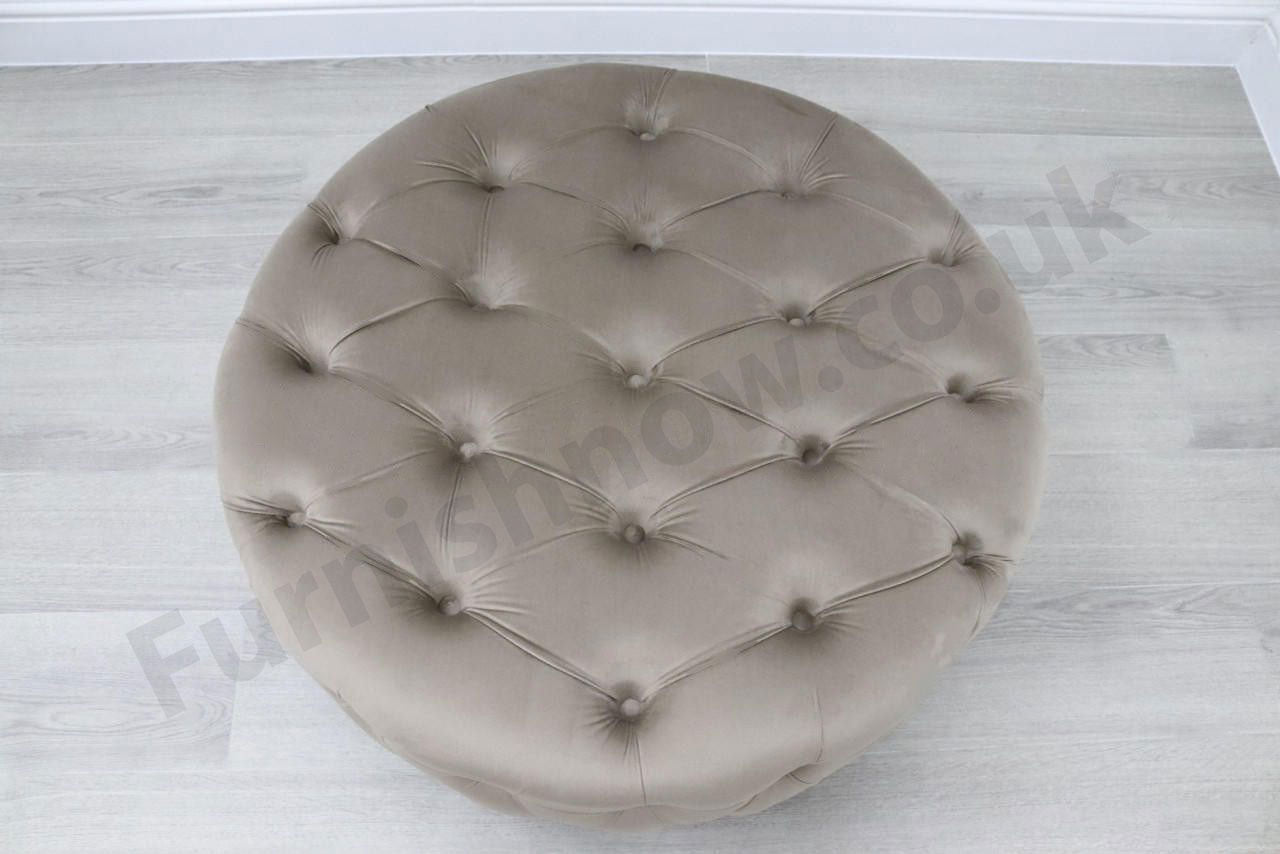 Upholstered Round Footstool/Coffee Table