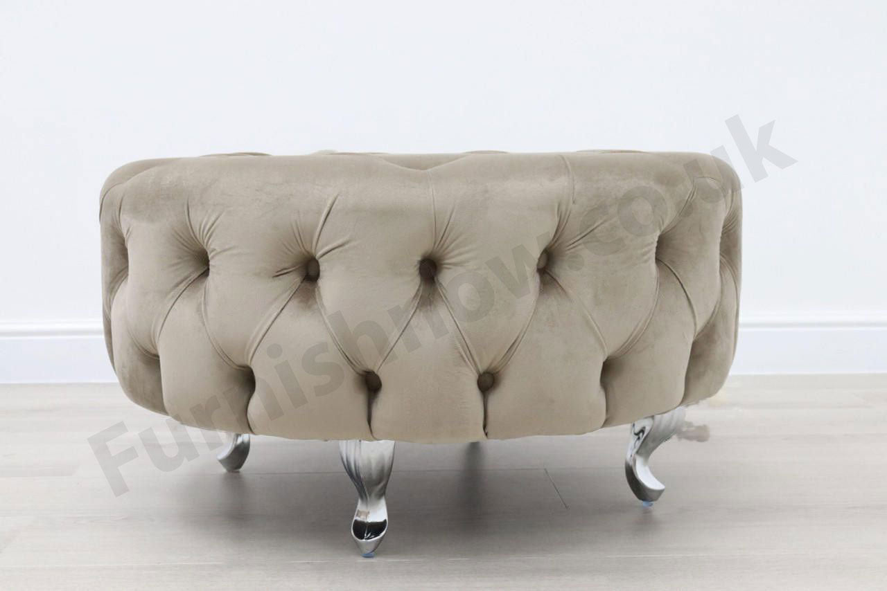 Upholstered Round Footstool/Coffee Table