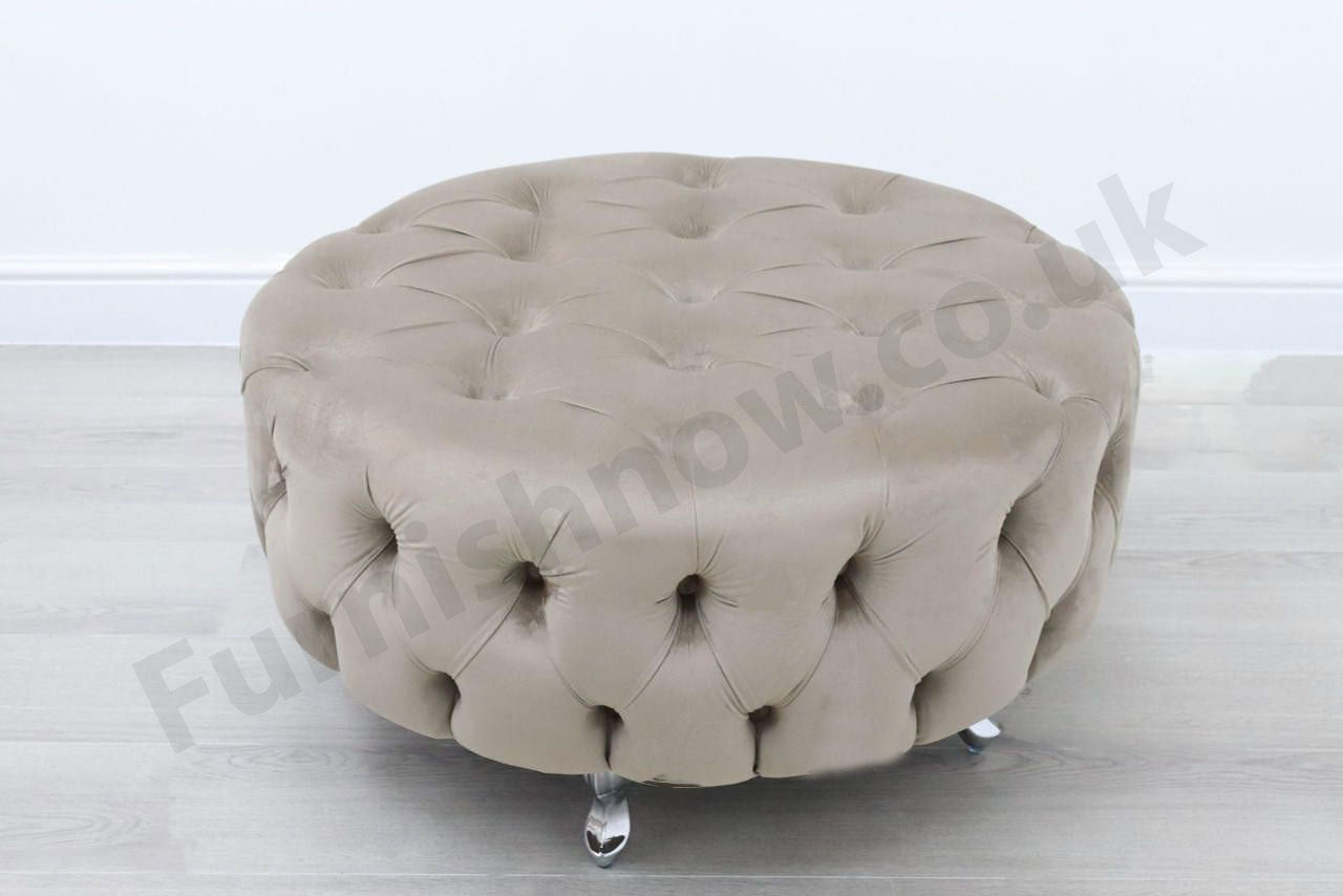 Upholstered Round Footstool/Coffee Table