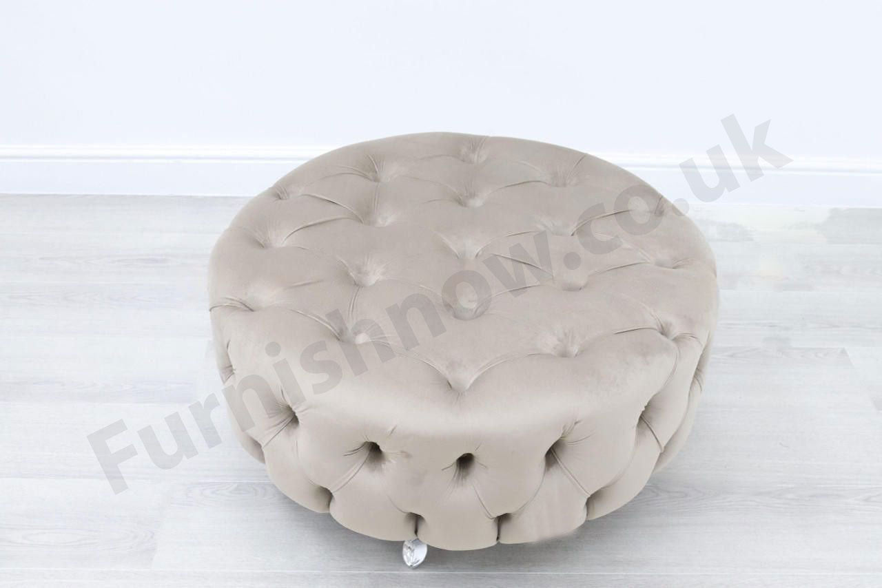 Upholstered Round Footstool/Coffee Table