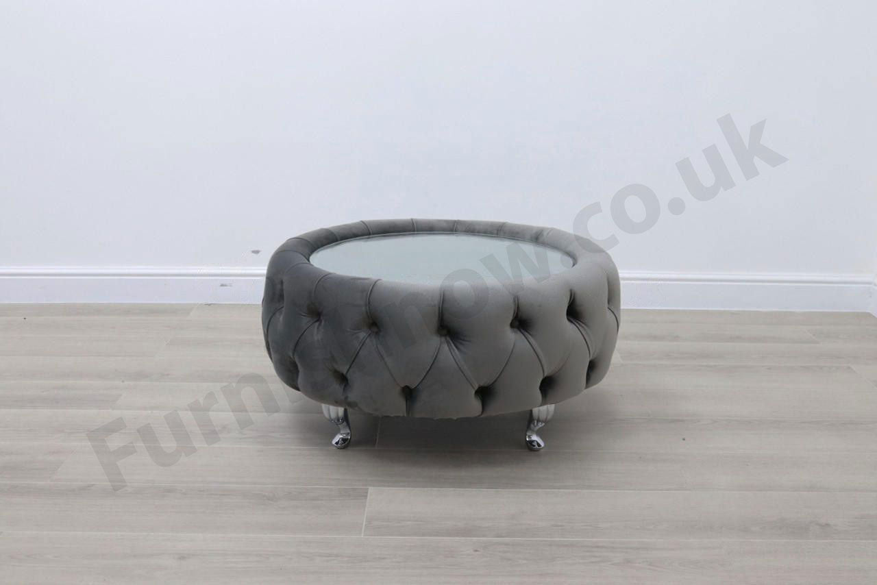 Upholstered Round Footstool/Coffee Table