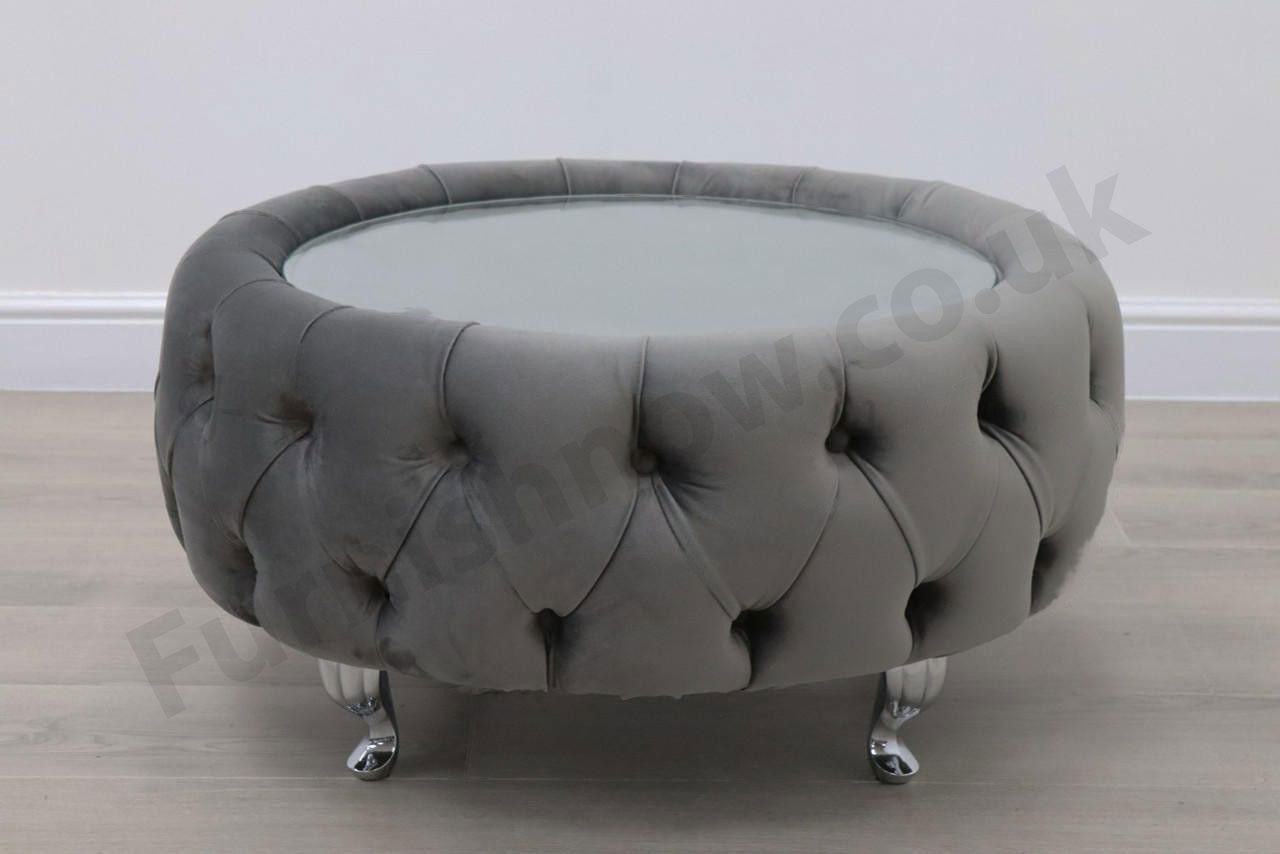 Upholstered Round Footstool/Coffee Table