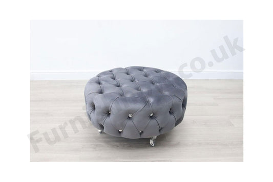 Upholstered Round Footstool/Coffee Table