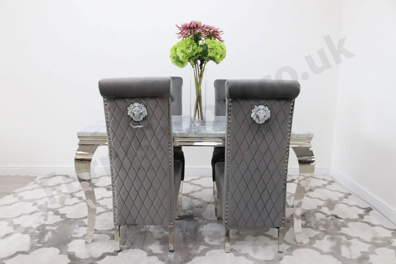 1.5m Rome & 4 Leon Chairs