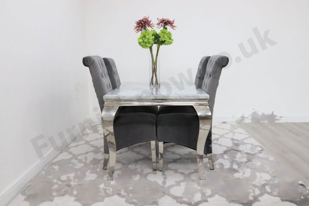 1.5m Rome & 4 Leon Chairs