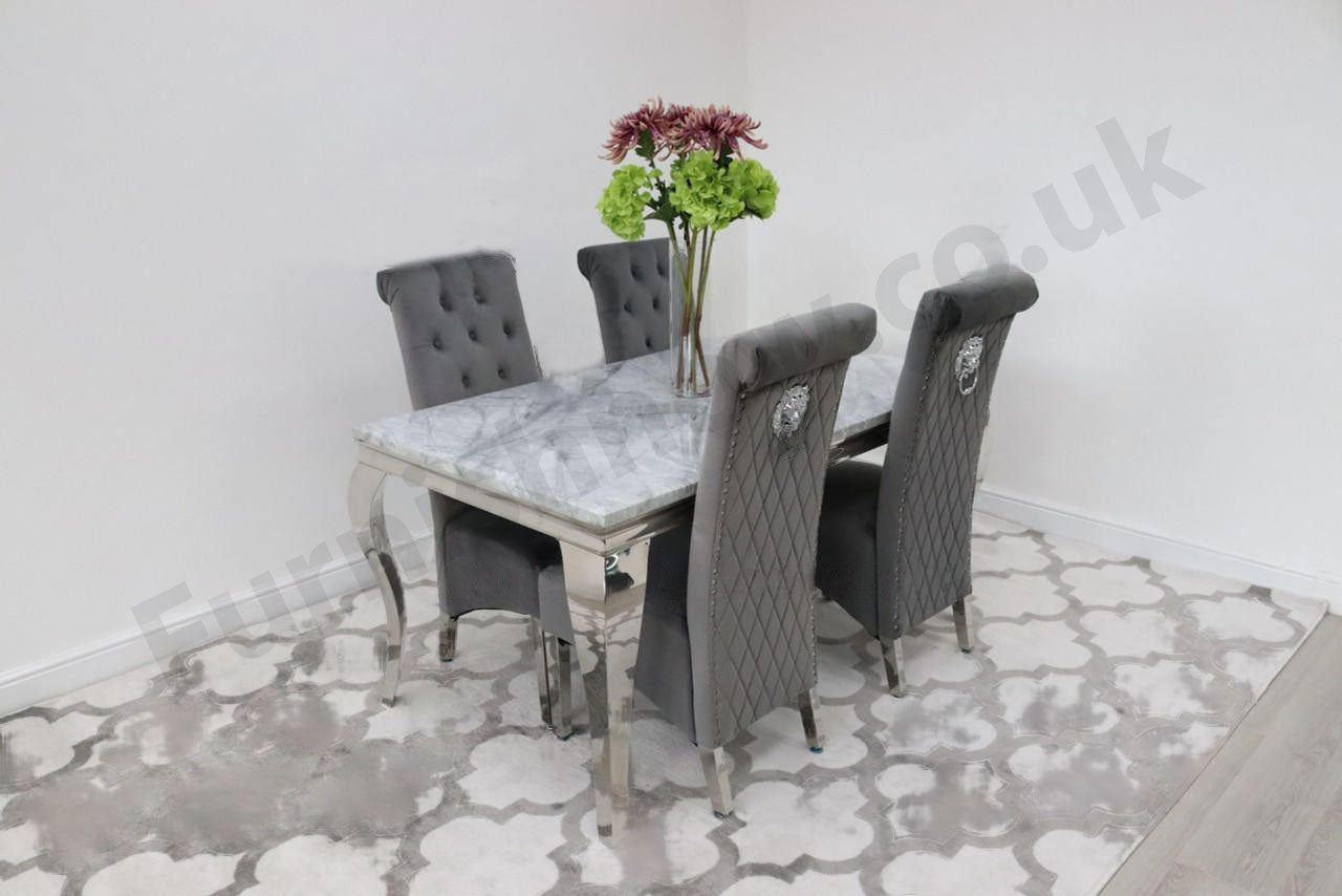 1.5m Rome & 4 Leon Chairs