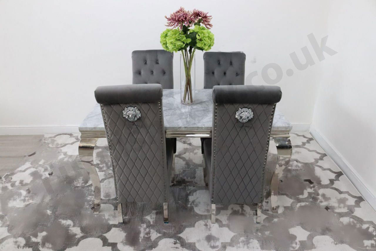 1.5m Rome & 4 Leon Chairs