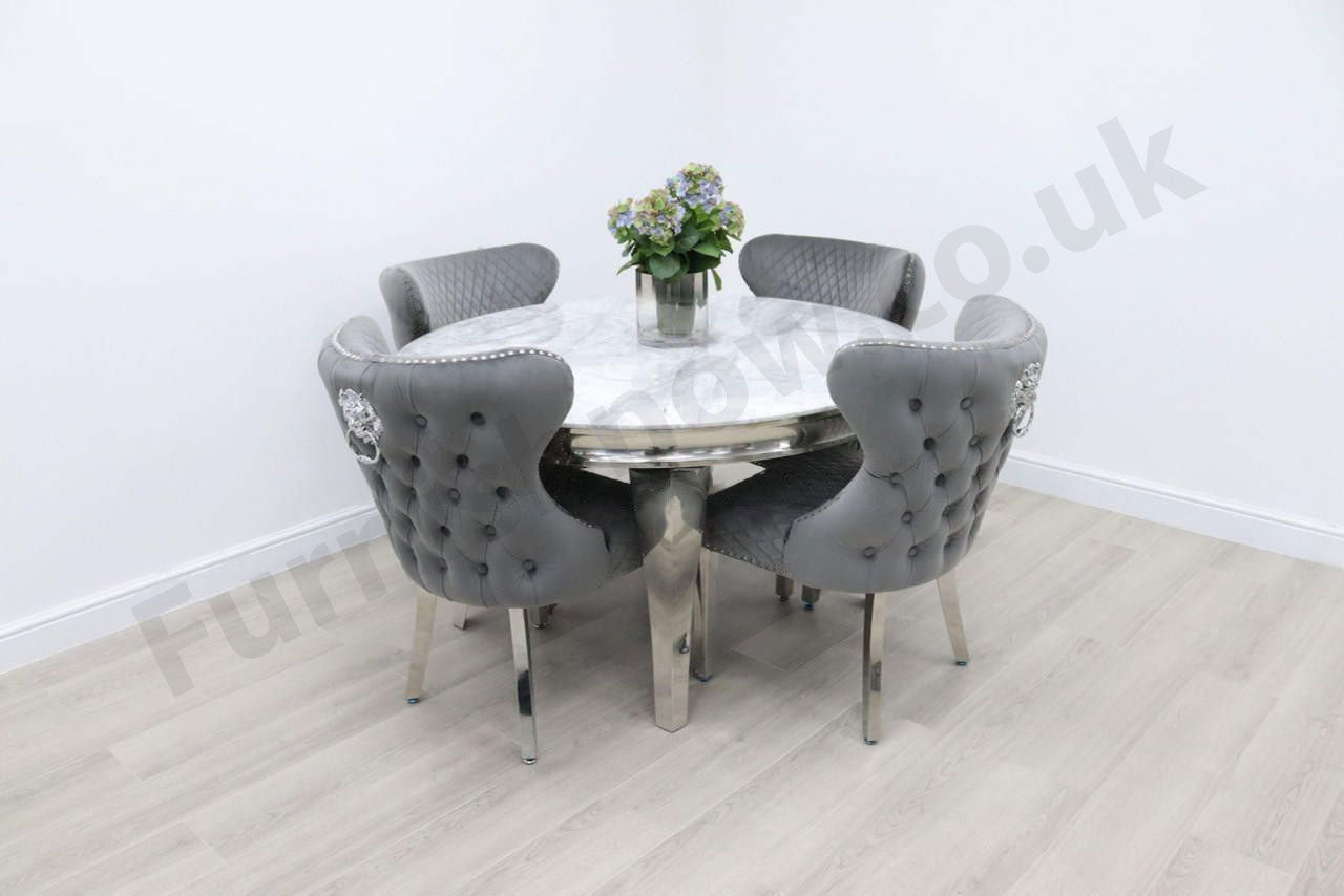 1.3m Round Rome & 4 Valencia Chairs