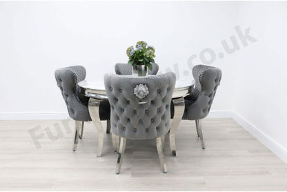 1.3m Round Rome & 4 Valencia Chairs