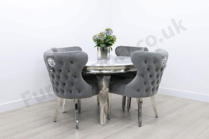 1.3m Round Rome & 4 Valencia Chairs