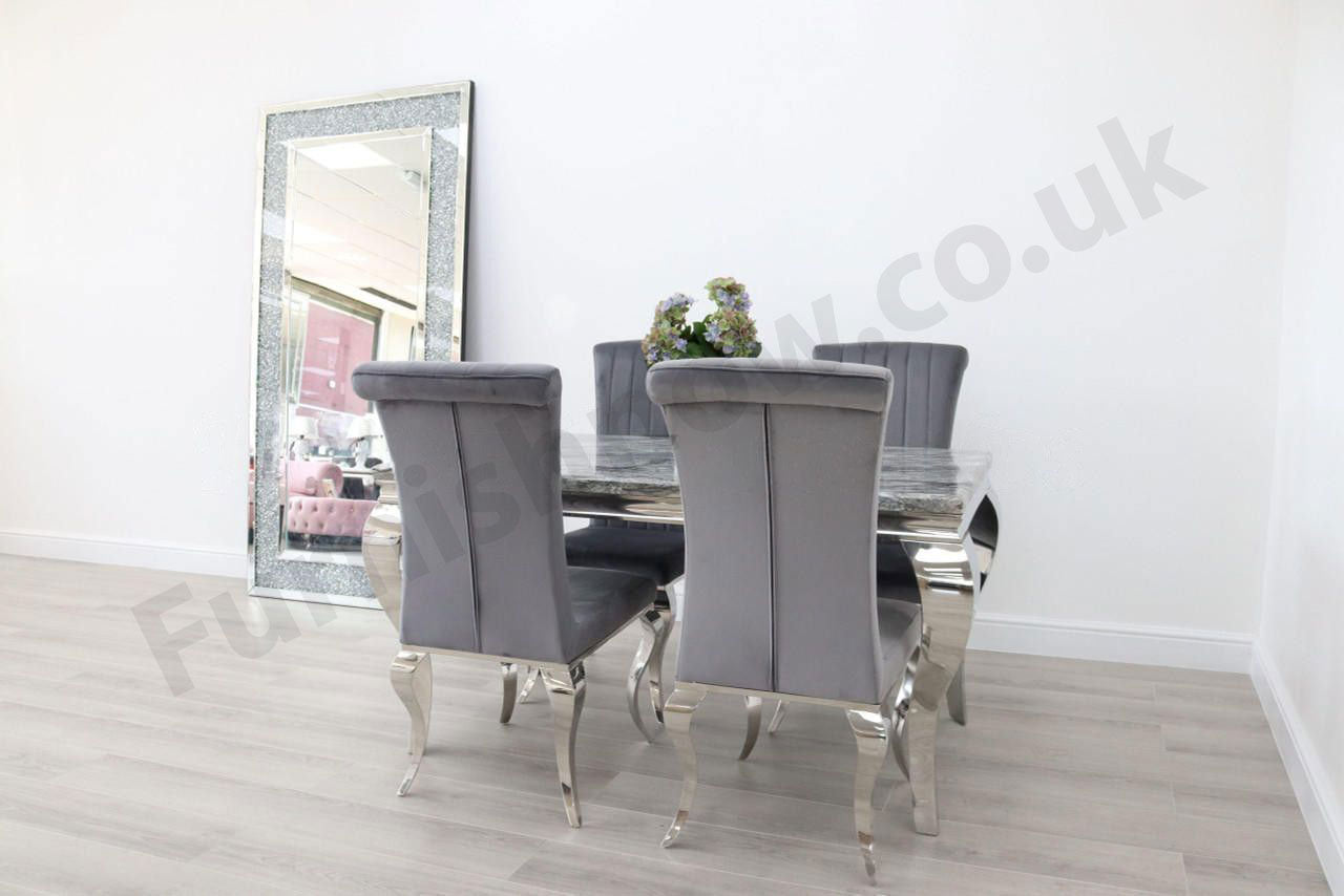 1.5m Rome & 4 Malaga Chairs