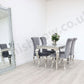 1.5m Rome & 4 Malaga Chairs